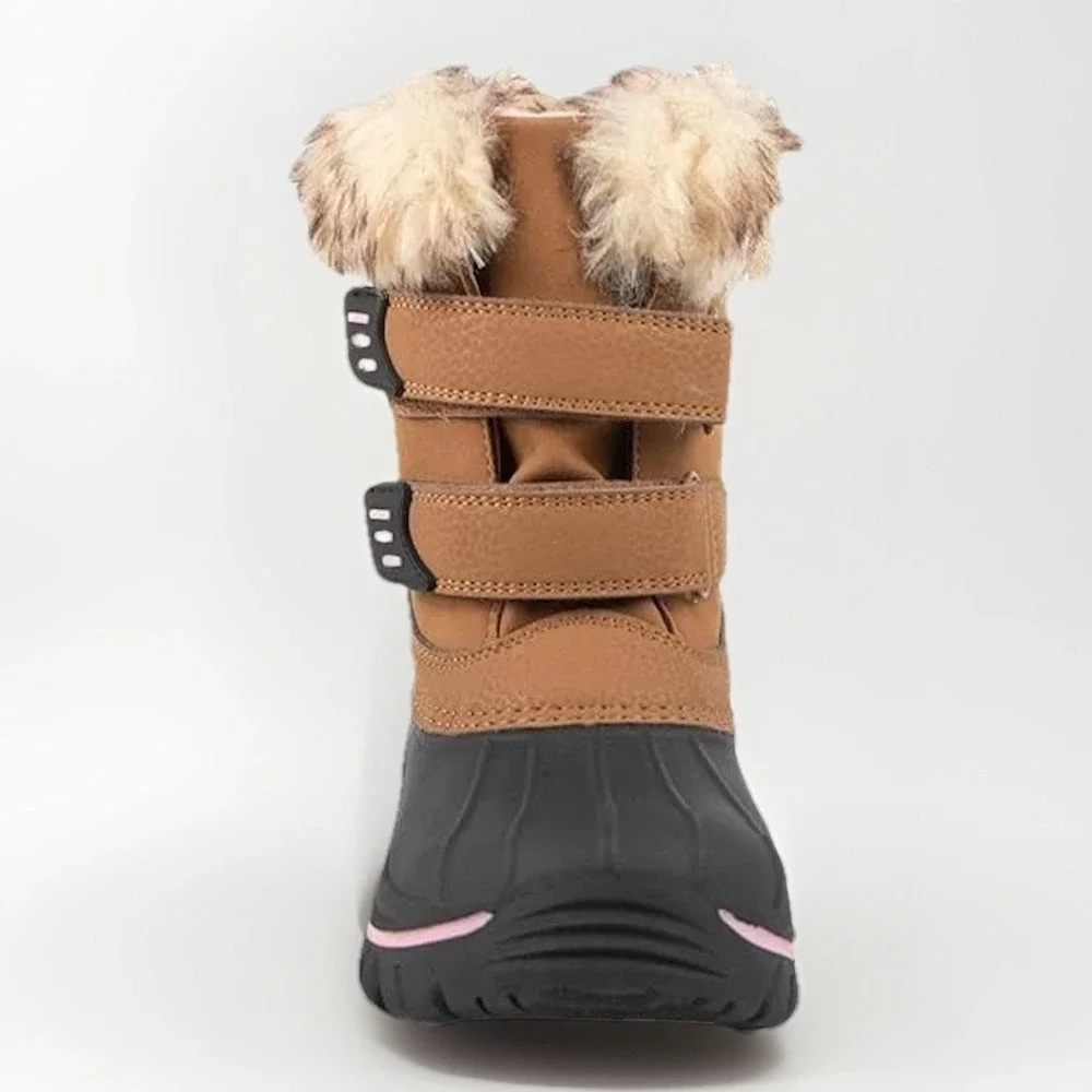 Stride Rite 360 Betty Winter Snow Boot Unisex-Child Size 3 Brown Black Calf High